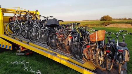 Fietsen die opdoken in schuurtje in weiland zijn afgelopen zomer gestolen op camping in Dongen