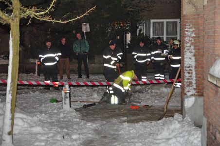 Flinke gaslek aan de Bernhardstraat Waalwijk