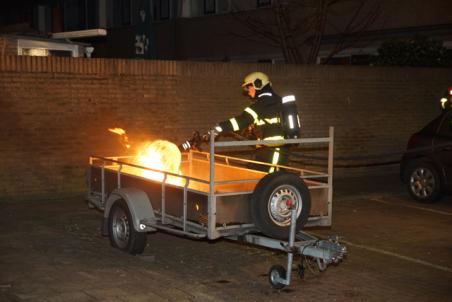 Brand op aanhanger Gustav Mahlerstraat Waalwijk