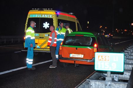 Kleine aanrijding op de A59 (Maasroute) Waalwijk