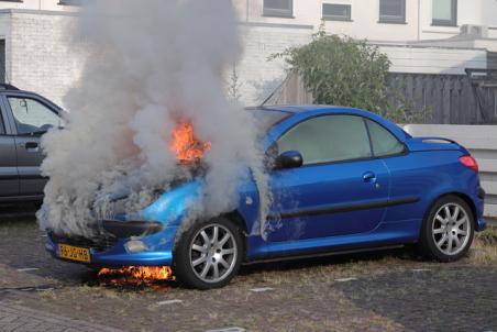 Auto gaat in vlammen op aan de Willem Alexanderhof Waalwijk