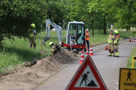 Gaslek door graafwerkzaamheden aan de Drunenseweg Waalwijk