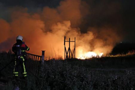 Buitenbrand aan de Zomerdijk in Waalwijk