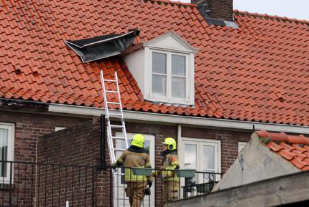 Stormschade aan woning aan de Bernhardstraat Waalwijk