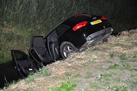 Auto in de sloot aan de Altenaweg Waalwijk