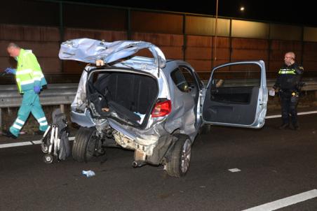 Flinke ravage na ongeval op de A59 (Maasroute) Waalwijk