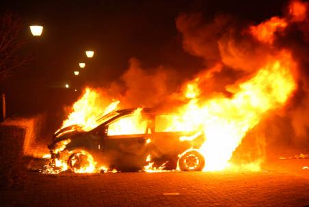 2 auto’s gaan in vlammen op aan de Mgr. Bekkersstraat Waalwijk