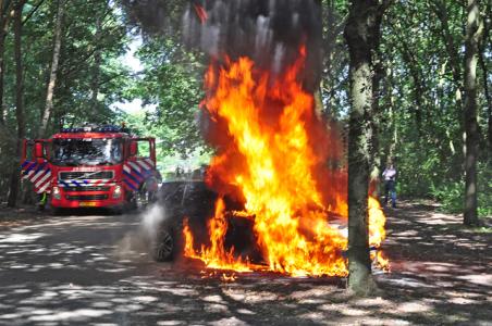 Jonge bestuurder raakt gewond bij felle autobrand in Waalwijk