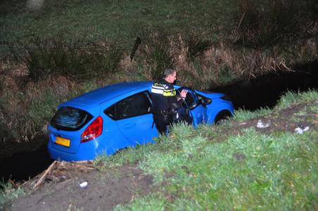 Man wijkt uit voor konijn en belandt met wagen in de sloot in Waalwijk