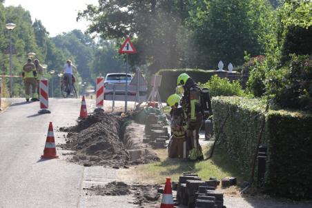 Gaslek door graafwerkzaamheden glasvezel aan de Bloemendaalweg Waalwijk