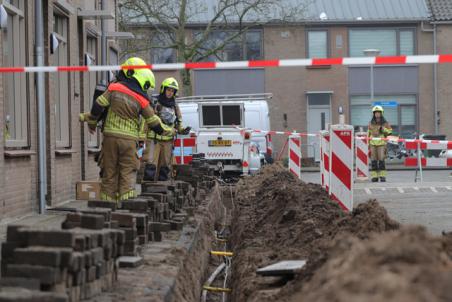 Gasleiding geraakt tijdens graafwerkzaamheden aan de Fransen van de Puttestraat Waalwijk