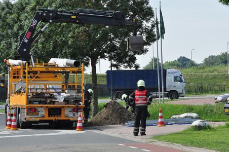 Gaslek door werkzaamheden aan de Kleiweg Waalwijk