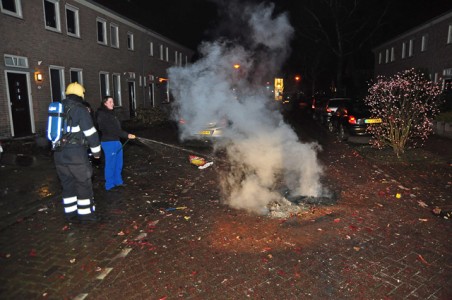 Klein buitenbrandje aan de Pater van de Elzenstraat Waalwijk