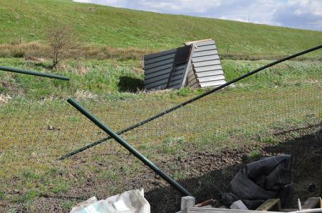 Veel schade bij volkstuinvereniging aan de Weteringweg Waalwijk