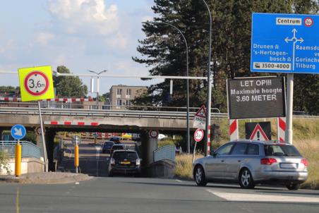 Rijkswaterstaat plaats led scherm terug bij berucht viaduct aan de Hertog Janstaat Waalwijk